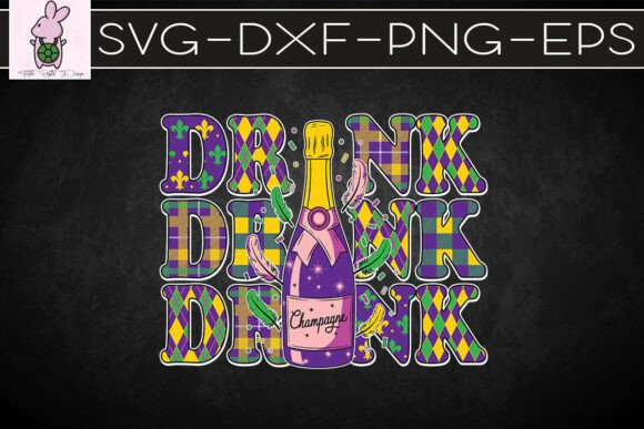 Drink Champagne Mardi Gras SVG