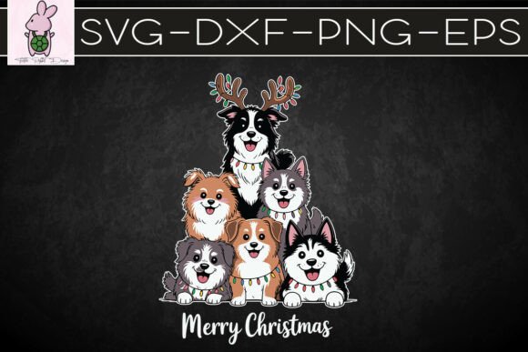 Festive Pups Celebrate Christmas SVG