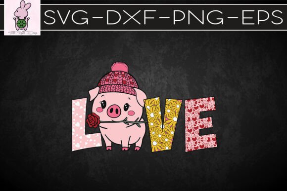 Love Pig Valentines Day Farm SVG