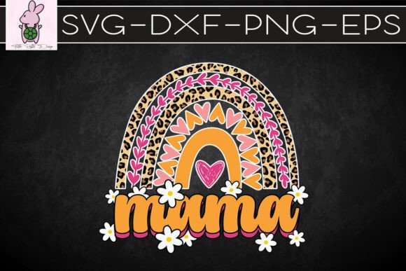 Mama Leopard Retro Rainbow SVG
