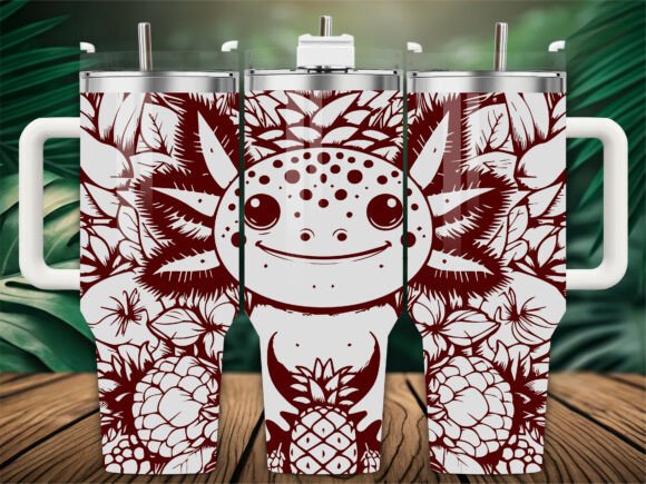 Pineapple Fruits Axolotl Tumbler Wrap