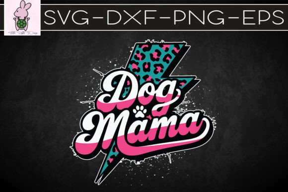 Retro Leopard Dog Mama Mother s Day SVG