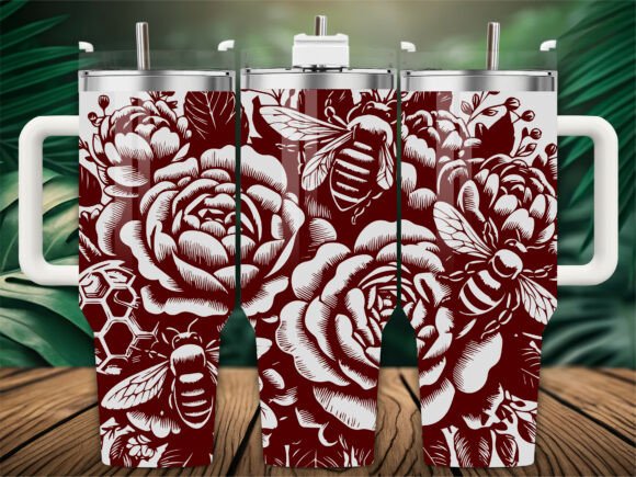 Roses Bee Tumbler Wrap