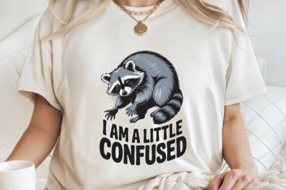 Sarcastic Funny Raccoon Confused Tee SVG