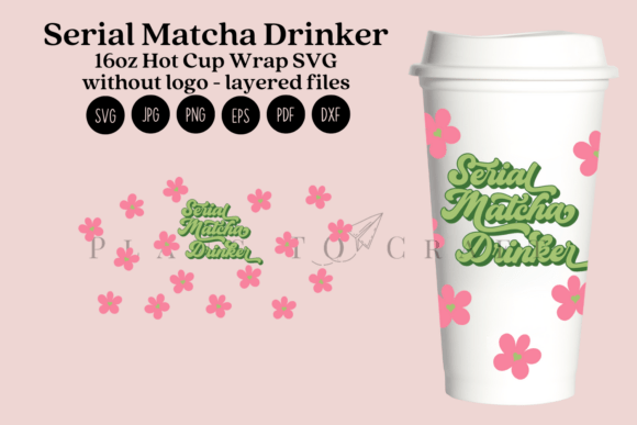 Serial Matcha Drinker 16oz Hot Cup Wrap
