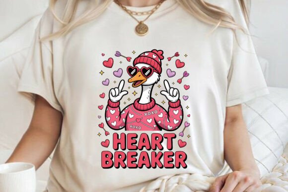 Silly Goose Love Vibes Valentine Tee PNG