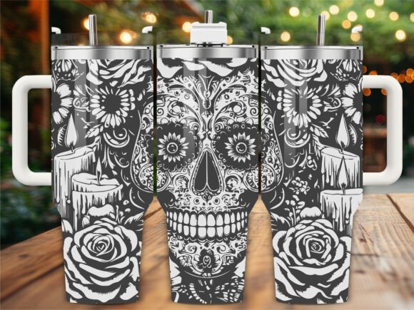 Sugar Skull Tumbler Wrap